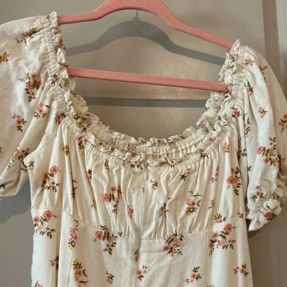 Victoria + Sophie Floral Linen Mini Dress - M - Picture 3 of 6